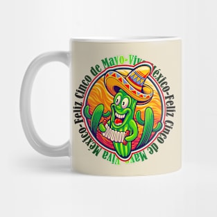 Viva Mexico Feliz Cinco de Mayo Mexican Fiesta Funny Cactus wearing sombrero Mexican Hat Mug